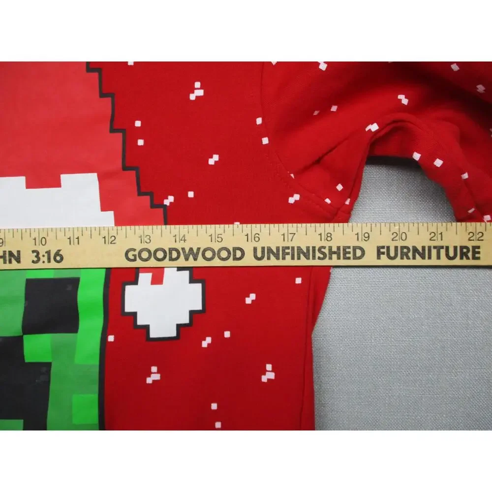 Minecraft Red Holiday Gamer Graphic Crewneck Sweatshirt Creeper Boys‎ Size XL